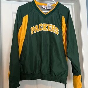 Green and yellow nfl Packers windbreaker